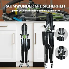 Trutzholm Montagewagen klappbar 65 Kg Traglast Beistellwagen mit Seitentasche