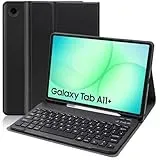 AGARELE Tastatur Hülle für Samsung Galaxy Tab A11+ Plus 11 Zoll 2025 / Tab A9+ Plus 11 Zoll 2023 Tablet, Magnetisch Abnehmbarer Deutscher Bluetooth Tastatur, Keyboard Cover mit Stiftschlitz (Schwarz)
