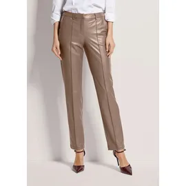 Madeleine Kunstlederhose mit Biesen Braun 17