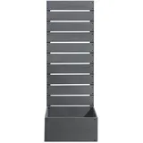 [en.casa] Pflanzkasten mit Sichtschutz Heerde 150 x 56 x 38 cm Grau