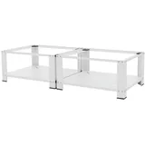 ML-Design Doppel Waschmaschinen Untergestell mit 2 Ablagen, Weiß, 128 x 54 cm