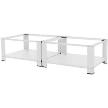 ML-Design Doppel Waschmaschinen Untergestell mit 2 Ablagen, Weiß, 128 x 54 cm