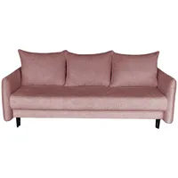 Mid.you Schlafsofa, Rosa, Textil, 3-Sitzer, Füllung: Polyurethan (Pur), 218x96x102 cm, Made in EU, Liegefunktion, Wohnzimmer, Sofas & Couches, Schlafsofas, Schlafsofas mit Bettkasten