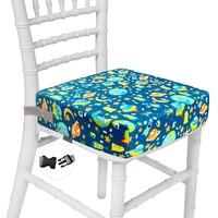 Taeku Sitzerhöhung Stuhl, Cartoon Tragbares Boostersitze mit 2 Sicherheits Schnalle Waschbar Sitzerhöhung für Esstisch (Planet Blau)