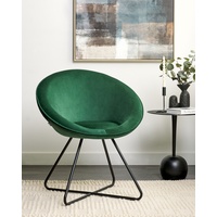 Sessel Samtstoff smaragdgrün / schwarz rund FLOBY II