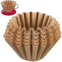 Korb Kaffeefilter - 50 Stück kuchenförmige Kaffeefilter für Einzelportionen - Weißer Filterpapierkuchenbecher Kaffeepapierschale für 1-4 Tassen Kaffeemaschinen Aznever