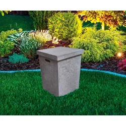 Gardenforma Abdeckung eckig für Gasflaschen, Beton-Optik grau Faser-Beton, für 11 kg Gasbehälter Betongrau