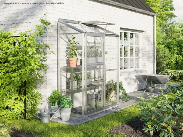 Vitavia Anlehngewächshaus Ida 900 BxT 131x69cm 0,9m2 ESG Glas Alu eloxiert