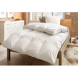 Home Affaire Daunenbettdecke + Kopfkissen HOME AFFAIRE "Köniz, Bettdecke 135x200&155x220 cm mit 80x80 cm Kissen Made in Green", weiß, B/L: 135cm x 200cm Anzahl Teile 1, B/L: 80cm x 80cm Anzahl Teile 1, Bezug: Baumwolle Füllung: Entendaune/-feder, extrawarm, Bettdecken