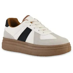 Damen Plateau Sneaker in Hellgrau