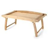 Continenta Betttablett aus Gummibaumholz, Betttisch, Frühstückstablett für Ihr Bettfrühstück, Größe: 61 x 35 x 7 cm