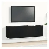 vidaXL TV-Schränk 100 x 30 x 30 cm Schwarz/Eichen-Optik Holzwerkstoff