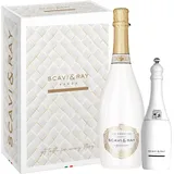 SCAVI & RAY Geschenkset Ice Prestige Spumante mit Salzmühle, halbtrocken, fruchtig frischer Schaumwein aus Italien, 10,5% Vol. Alkohol – Genussmoment in stilvoller Geschenkbox