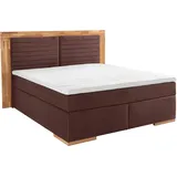 Home Affaire Boxspringbett HOME AFFAIRE "Cup", braun, B:230cm L:206cm, Bezug: Luxus-Microfaser (100% Polyester);Bezug: Microfaser (100% Polyester), Komplettbetten, Boxspringbett, mit Massivholzrahmen, mit Topper, in 2 Härtegraden, in 3 Breiten