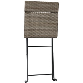 vidaXL 3-tlg Bistro-Set Klappbar Grau Poly Rattan