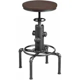 Costway Barhocker höhenverstellbar, 59,5–75 cm, Barstuhl aus Holz und Metall, Tresenhocker