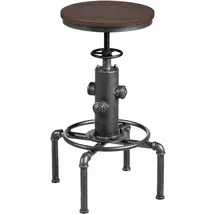 Costway Barhocker höhenverstellbar, 59,5–75 cm, Barstuhl aus Holz und Metall, Tresenhocker