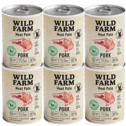Wild Farm Pate Pork 6x400g glutenfreies Hundefutter