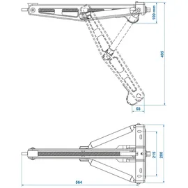 PRO PLUS ProPlus 361504 ausziehbarer Eckstabilisator für 750-kg-Anhänger, 495 mm