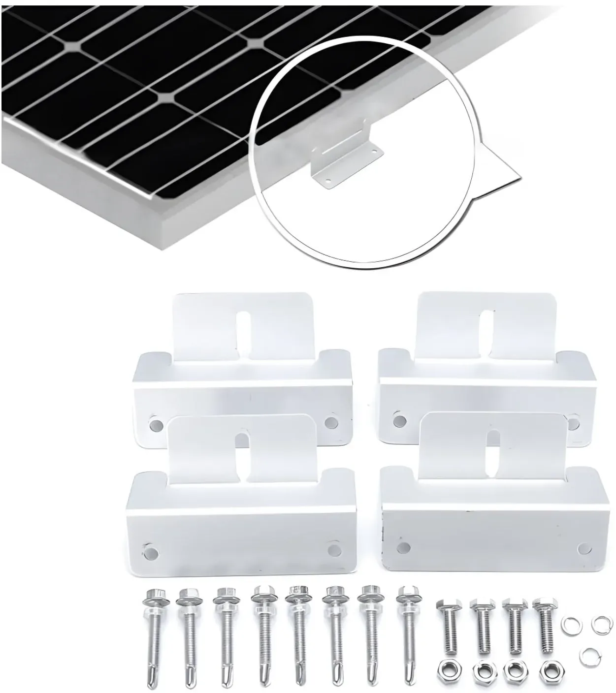 Z-Winkel Solarmodul Befestigung Set - 4 Alu-Winkel für Dach & Wand - Universell