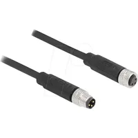 DeLock M8 3 Pin Kabel A-kodiert Stecker zu Buchse