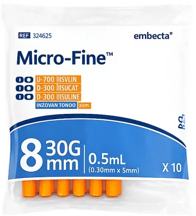 Embecta Micro-Fine+ Insulinspritzen 0,5ml 30G 5/16“ 8mm Stück 10 (324825)