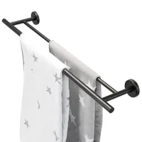 Bremermann Badetuchstange, Schwarz, Kunststoff, 70x6x14 cm, Badaccessoires, Duschzubehör, Handtuchhalter