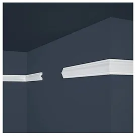 PROVISTON Zierleiste Polystyrol 18 x 38 x 2000 mm Weiß Wandleiste Wanddekoration