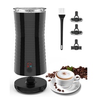 Milchaufschäumer Elektrisch, Morpilot 4 In 1 Milchschäumer, Automatisch Milk Frother für Heißer & Kalter Milchschaum, Anti-Rutsch Design, 3 Dreher, Silikon Löffel & Reinigungsbürste, 400W, 240ml