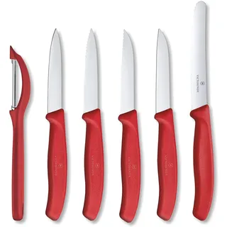 Gemüsemesser-Set 6 tlg. rot