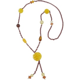 Gallay Perlenkette Kette Spiralperle gelb, Ankerkette (1-tlg) gelb