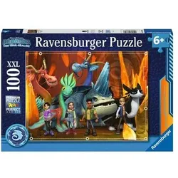 RAVENSBURGER 13379 Kinderpuzzle XXL 100 Teile Dreamwork Dragons: Die 9 Welten