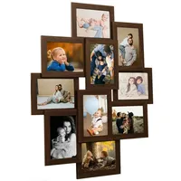 VidaXL Collage Bilderrahmen für 10x(10x15 cm) Fotos Dunkelbraun MDF