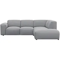 Ecksofa FLEXLUX "Lucera, super Sitzkomfort durch Kaltschaum im Sitz, L-Form" Sofas Gr. B/H/T: 256cm x 73cm x 231cm, Chenille, Chaiselongue links, grau (sophisto grey) modern & anschmiegsam, Designsofa, modernes skandinavisches Design