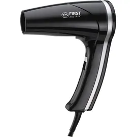 First Austria TZS First Austria Haartrockner | Wandmontage | Platzsparend | 1200 W | 2 Heizstufen | 1 Geschwindigkeitsstufe | 2 m Spiralkabel | Cool-Shot-Funktion | Thermosicherung schwarz