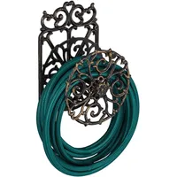 Relaxdays Schlauchhalter drehbar 34x18 cm gusseisen schwarz-gold