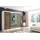 altdecor Schiebetürenschrank 250 x 215 x 61 cm Weiß/Eiche Wotan