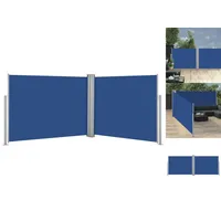 vidaXL Ausziehbare Seitenmarkise 1,4 x 10 m blau