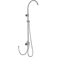 PaulGurkes Dusche Nostalgie Chrom Regendusche Set Aufputz