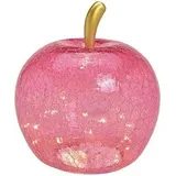 Wurm LED Dekolampe Apfel Glas Ø22 cm Rosa