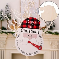 Weihnachts Adventskalender Weihnachtsmann Countdown Wandkalender zum Aufhängen Holz Weihnachtsdekoration