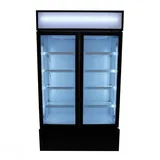Getränkekühlschrank Kühlschrank Glastürkühlschrank fahrbar 4 Rollen 2 Glastüren