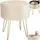 Tectake Sitzhocker Ava gepolstert in Samtoptik 37,5 x 44,5 x 37,5 cm Beige