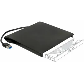 DeLock 5.25′′ Ultra Slim SATA Laufwerke 9,5 mm zu USB Typ-A Stecker, schwarz