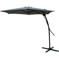 Mojawo XXL Easy Push-Up Sonnenschirm Gartenschirm Ampelschirm Anthrazit Ø3,50m