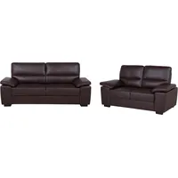 Sofa Set Kunstleder dunkelbraun 5-Sitzer VOGAR