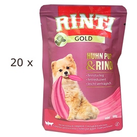 Rinti Sparpaket RINTI Gold Huhn Pur & Rind 20 x 100g Hundenassfutter
