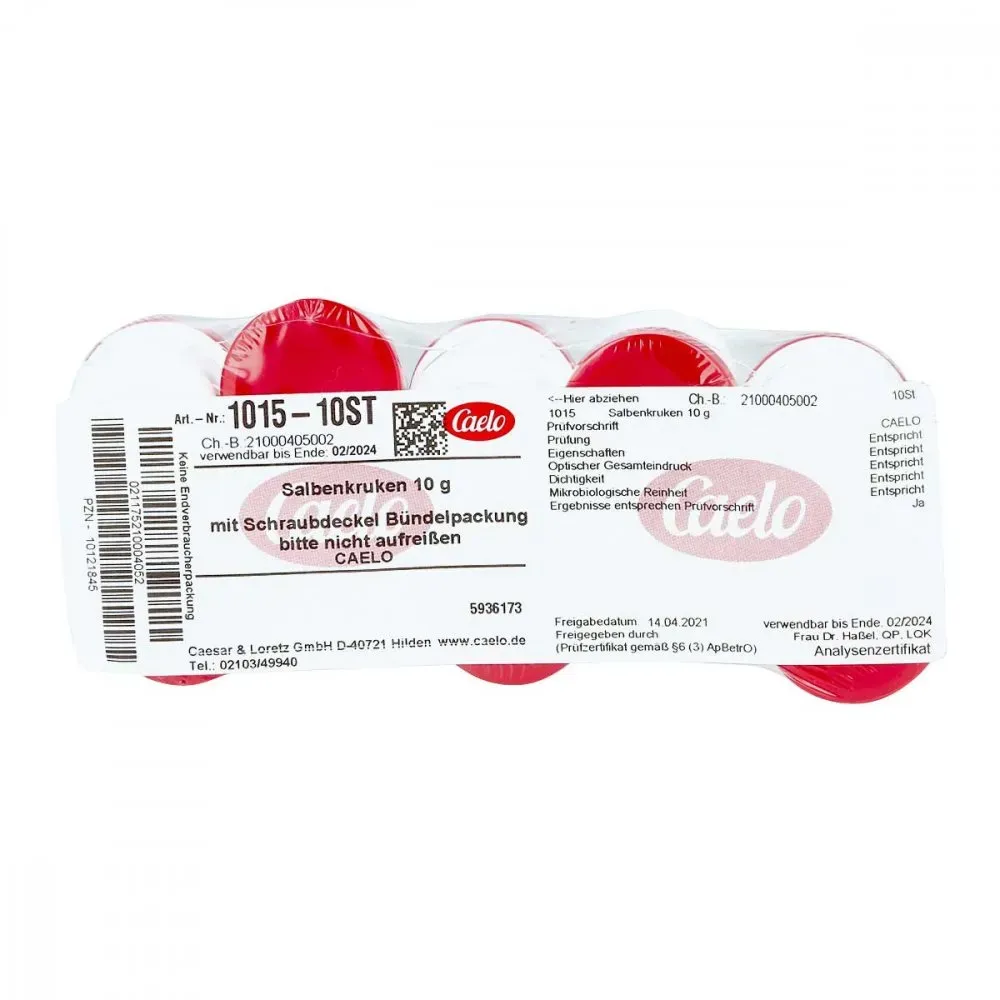 Salbenkruke Weiß 10 G M.schraubdeckel Rot