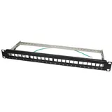 Logilink NK4042 Keystone Patchpanel 24-Port geschirmt 1 HE schwarz
