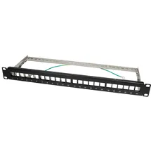 Logilink NK4042 Keystone Patchpanel 24-Port geschirmt 1 HE schwarz